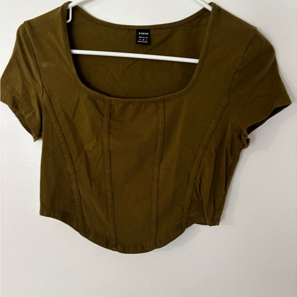 SHEIN Olive Bodysuit Top